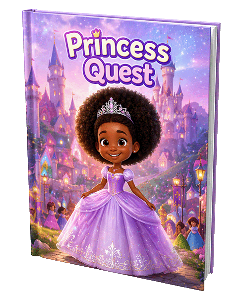 Princess Quest — personalized children's storybook cover mockup